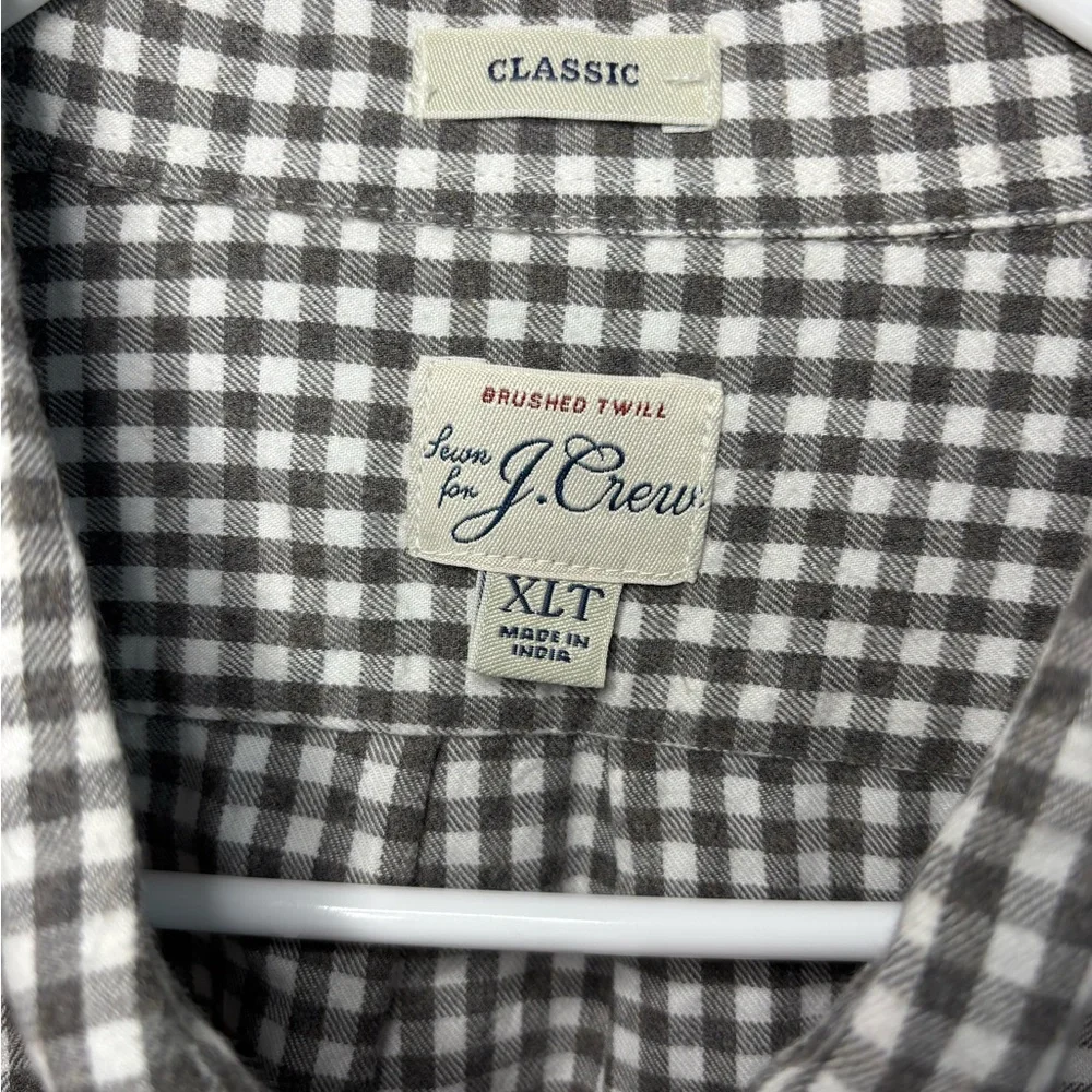 J. Crew Brushed Twill Shirt Mens XLarge T Casual Button Down gingham‎ classic